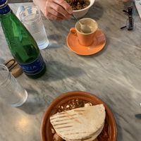 Vegan breakfast tagine, açai bowl and soy cappuccino  at Crust in St Julians