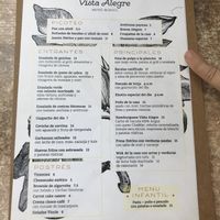 menu at Vista Alegre in Ibiza