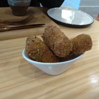 Croquetas (leeks,walnuts, soy milk, nuts) at Okaeri in Gijon