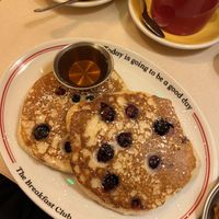Vegan blueberry pancakes  at The Breakfast Club in London
