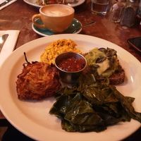 Tofu scramble with veggies and Avocado toast + soya Capuccino at The Breakfast Club in London