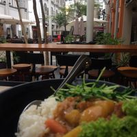 View from outside seating at  Kimburi 金料理 in Central Singapore