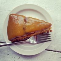 Caramel cake at Cafe Aina in Stirling