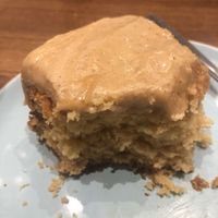 Delicious cake with peanut butter paste  at Cafe Aina in Stirling