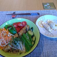 Vegan breakfast at Vegan Minshuku Sanbiki Neko in Kyoto