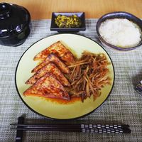 Breakfast at Vegan Minshuku Sanbiki Neko in Kyoto