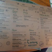 Cardápio de sucos at Tarang in Peruibe