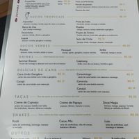Cardápio Nov/2024 - Bebidas at Tarang in Peruibe