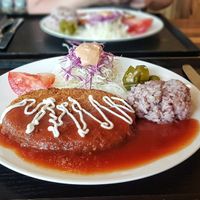 Pork cutlet at Loving Hut in Seogwipo