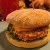 Vegan crispy chicken burger at Hans im Glück in Hamburg