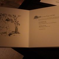 Fairytale menu in German or English at Hans im Glück in Hamburg