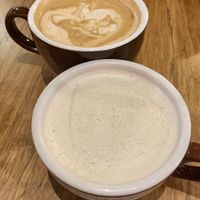 Chaga chai & a vanilla latte at Middle Way Cafe in Anchorage
