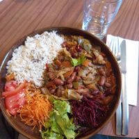 Feijoada vegetariana at Anjo Verde in Braga