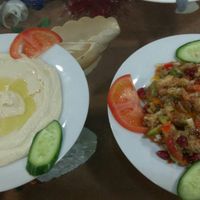 Hummus and baba ghanouj at Syrian Palace in Aqaba