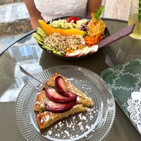 Veggie Bowl and Fondant a l'Amand at Fragrant Delice in Corsica