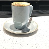 This was me being fancy with an oat matcha after my meal. I’m such a big shot!  at Fresh Kitchen & Juice Bar in Toronto