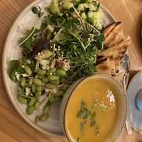 Soup and salad comboo  at Fresh Kitchen & Juice Bar in Toronto