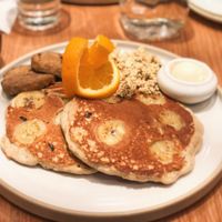Pancake brunch platter at Fresh Kitchen & Juice Bar in Toronto
