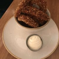 Onion rings! So good at Fresh Kitchen & Juice Bar in Toronto