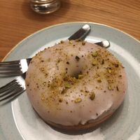 Rose pistachio donut at Fresh Kitchen & Juice Bar in Toronto