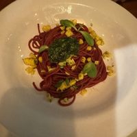 Beet pasta  at Elvi's Kitchen in San Pedro