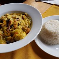 The best veggie curry in Belize. at Elvi's Kitchen in San Pedro