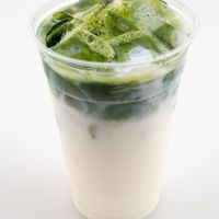 Iced matcha latte at Left Hand Coffee in Montauk