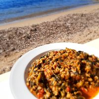 Rice with spinach at To Dromaki in Aegina