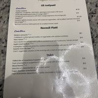 Vegan menu  at Restaurant O in Coos Bay