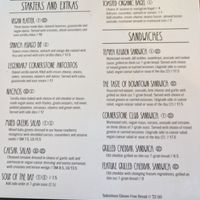 Menu at The Cornerstone in Guelph