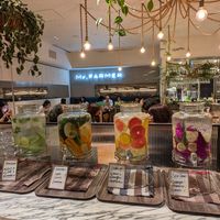 Free Drink Bar with flavored waters at Mr. Farmer - Midtown Hibiya in Tokyo