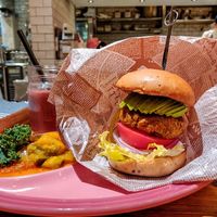 Avocado teriyaki burger at Mr. Farmer - Midtown Hibiya in Tokyo