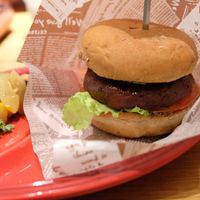 Avocado and teriyaki burger at Mr. Farmer - Midtown Hibiya in Tokyo