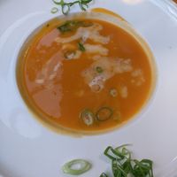 Sweet potato coconut soup at Zeeuwse Streken in Middelburg