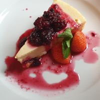 baked vegan cheese cake at The Cosy Club in Hereford