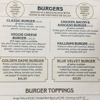 Their menu  at The Cosy Club in Lincoln