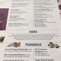 Their menu  at The Cosy Club in Lincoln