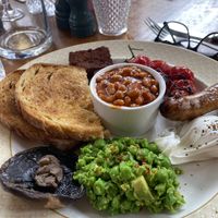 Veggie breakfast (not vegan) but there is vegan breakfast available   at The Cosy Club in Liverpool