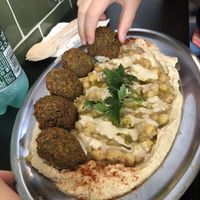 Hummus and falafel plate.  at Daddy Cool in Split