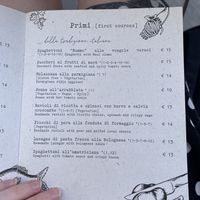 Menu at Aurora in Lezzeno