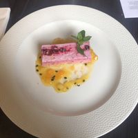 Blackcurrant mousse at The Royal Saracens Head in Beaconsfield