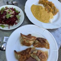 The dumplings are soo good  at The Good Heart - Tibetan Memories in Frome