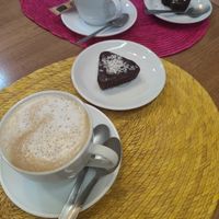 Café y brownie at La Milpa in Orgiva