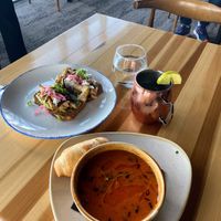 Tomato soup  at Sky Bistro in Banff