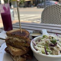 Tempeh Reuben w/ Tahini Dill Sauce and Red Juice  at Tula Kitchen in Bay Shore