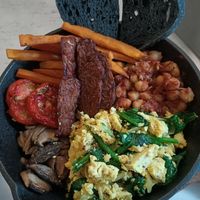English breakfast at Roots Plant-Based Cafe in Da Nang