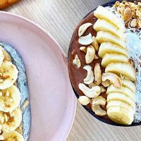 
The smoothie bowls are nutritious, filling and reasonably priced.
The peanut butter toast is so amazing.  at Roots Plant-Based Cafe in Da Nang