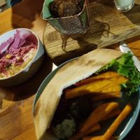 Avocado toast, falafel, hummus at Roots Plant-Based Cafe in Da Nang