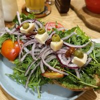 “Aged cheese” baguette (100k VND)  at Roots Plant-Based Cafe in Da Nang
