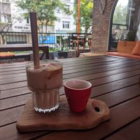 Coconut coffee at Roots Plant-Based Cafe in Da Nang